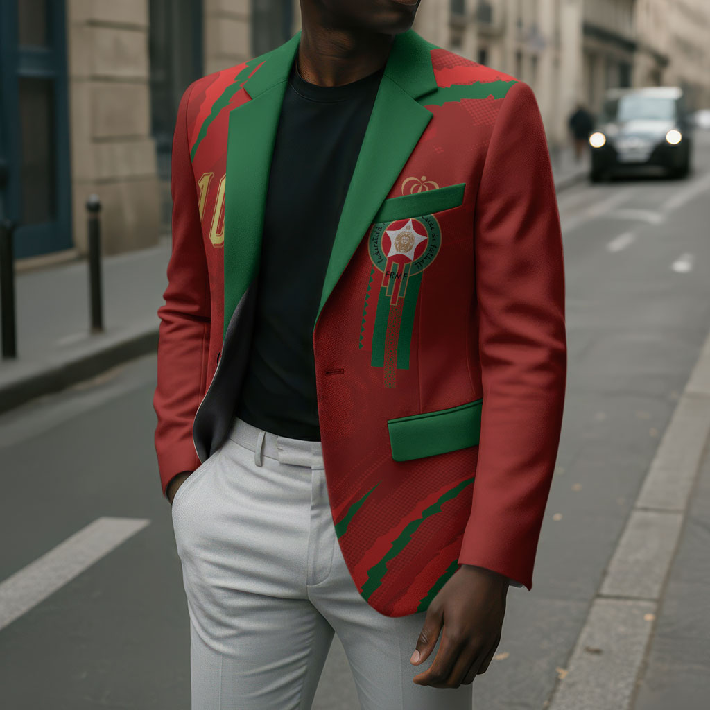 Custom Morocco National Football Blazer Atlas Lions-Claws