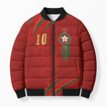 Custom Morocco National Football Bomber Puffer Jacket Atlas Lions-Claws