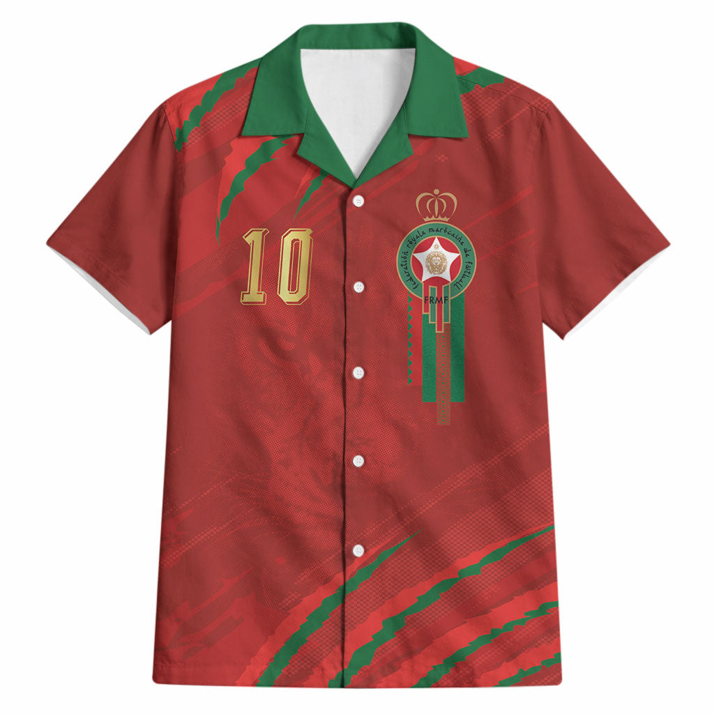 Custom Morocco National Football Hawaiian Shirt Atlas Lions-Claws