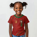 Custom Morocco National Football Kid T shirt Atlas Lions-Claws