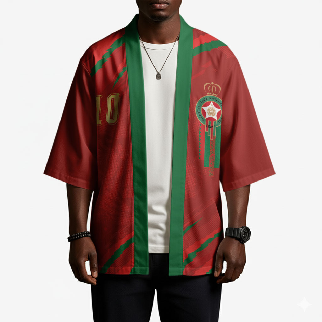 Custom Morocco National Football Kimono Atlas Lions-Claws