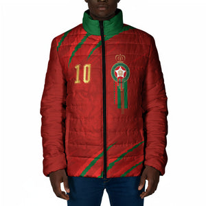Custom Morocco National Football Padded Jacket Atlas Lions-Claws