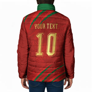 Custom Morocco National Football Padded Jacket Atlas Lions-Claws
