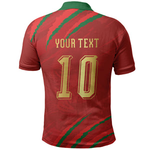 Custom Morocco National Football Polo Shirt Atlas Lions-Claws