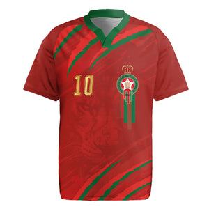 Custom Morocco National Football Rugby Jersey Atlas Lions-Claws