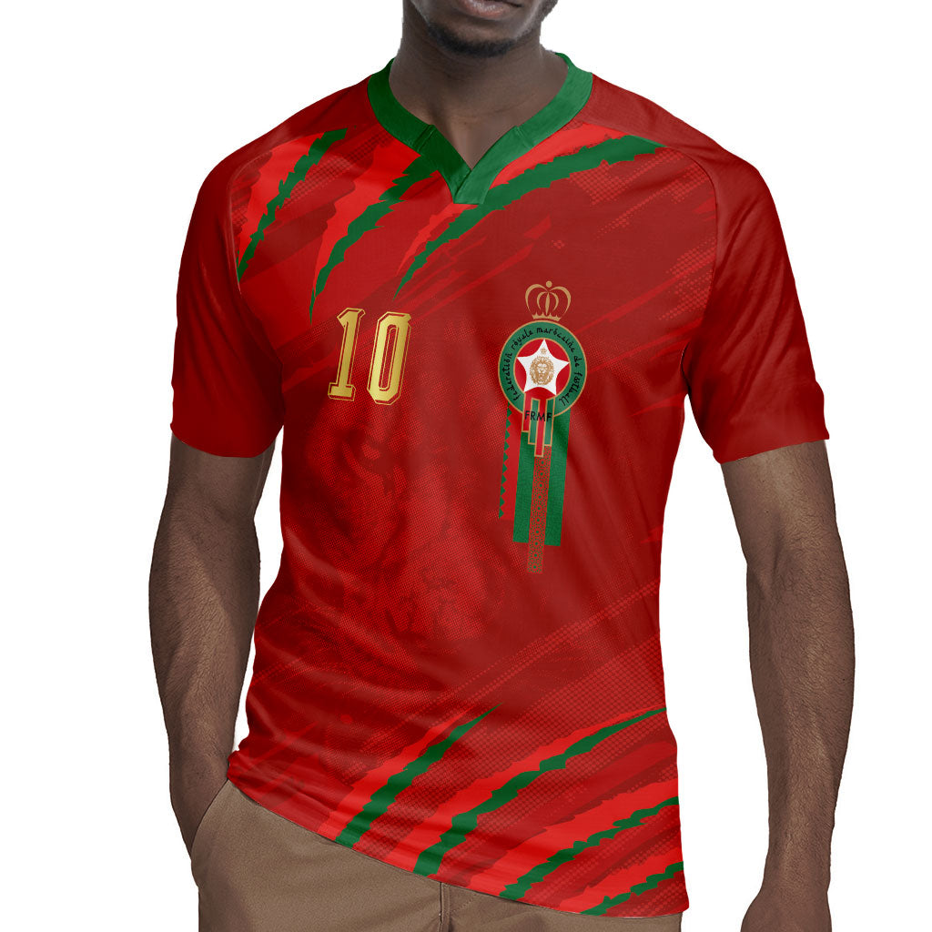Custom Morocco National Football Rugby Jersey Atlas Lions-Claws