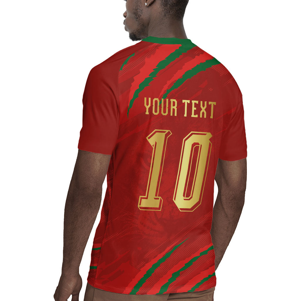 Custom Morocco National Football Rugby Jersey Atlas Lions-Claws