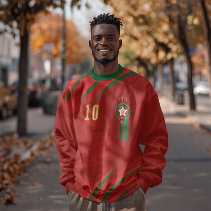 Custom Morocco National Football Sweatshirt Atlas Lions-Claws