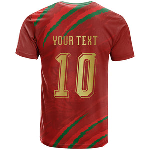Custom Morocco National Football T shirt Atlas Lions-Claws