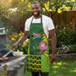 South Africa National Football Apron King Protea with African Tribal Geometric Pattern Culture Art