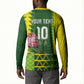 Custom South Africa National Football Button Sweatshirt King Protea with African Tribal Geometric Pattern Culture Art