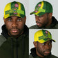 South Africa National Football Classic Cap King Protea with African Tribal Geometric Pattern Culture Art
