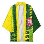 Custom South Africa National Football Kimono King Protea with African Tribal Geometric Pattern Culture Art