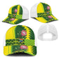 South Africa National Football Mesh Trucker Cap King Protea with African Tribal Geometric Pattern Culture Art