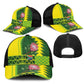 South Africa National Football Mesh Trucker Cap King Protea with African Tribal Geometric Pattern Culture Art