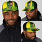 South Africa National Football Mesh Trucker Cap King Protea with African Tribal Geometric Pattern Culture Art