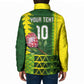 Custom South Africa National Football Padded Jacket King Protea with African Tribal Geometric Pattern Culture Art