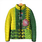 Custom South Africa National Football Padded Jacket King Protea with African Tribal Geometric Pattern Culture Art