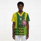 Custom South Africa National Football Scrub Top King Protea with African Tribal Geometric Pattern Culture Art