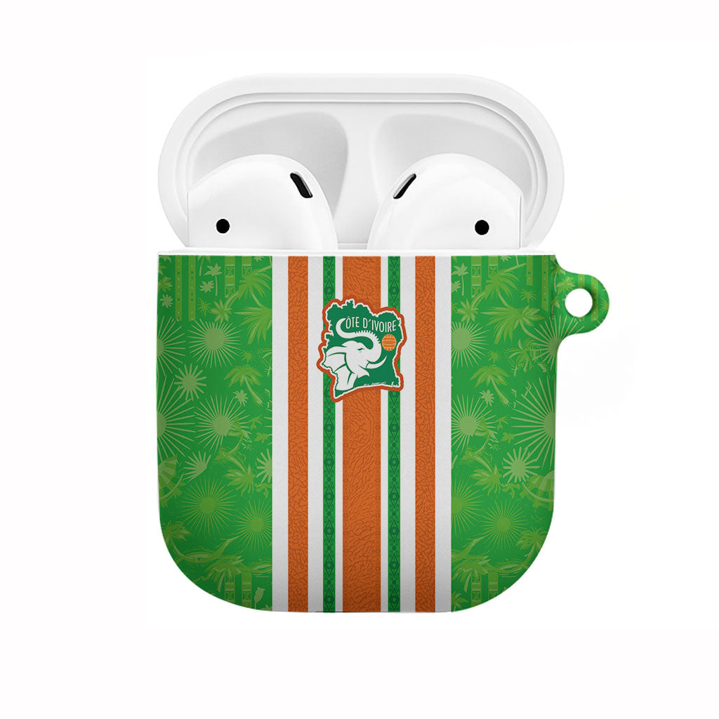 Cote d'Ivoire AirPods Case The Elephants with African Pattern Stripes