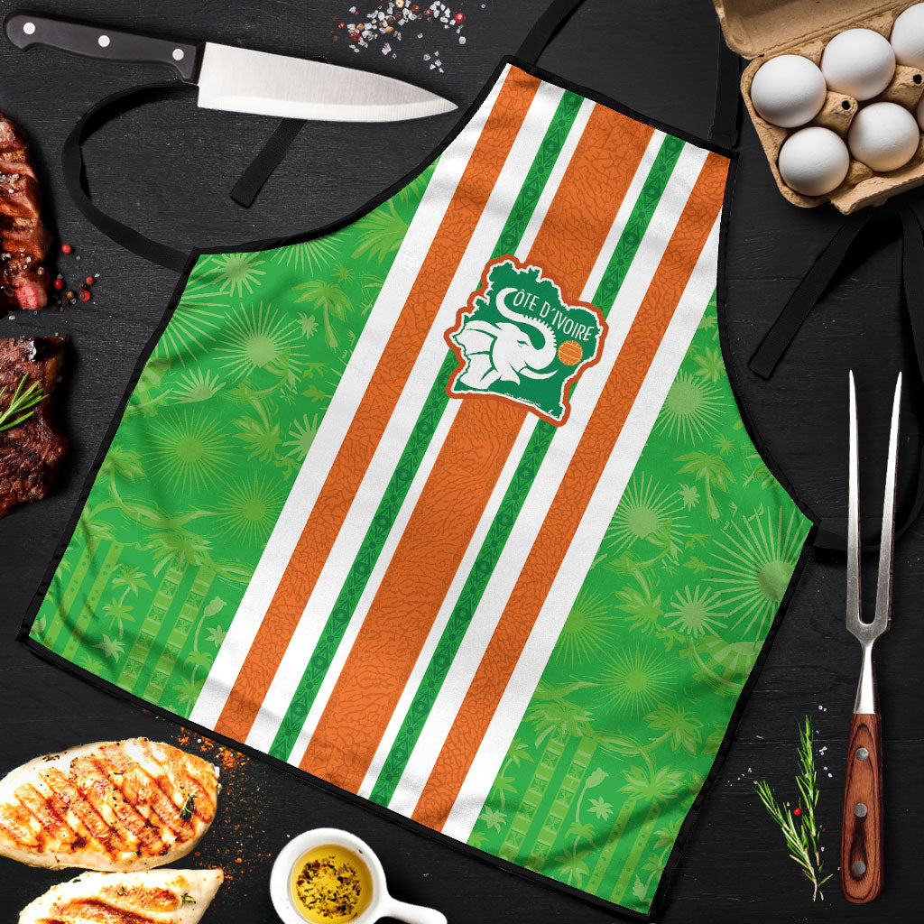 Cote d'Ivoire Apron The Elephants with African Pattern Stripes