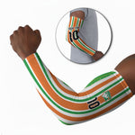 Custom Cote d'Ivoire Arm Sleeves The Elephants with African Pattern Stripes