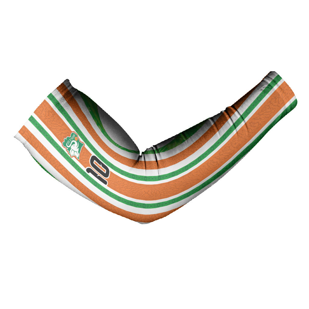Custom Cote d'Ivoire Arm Sleeves The Elephants with African Pattern Stripes
