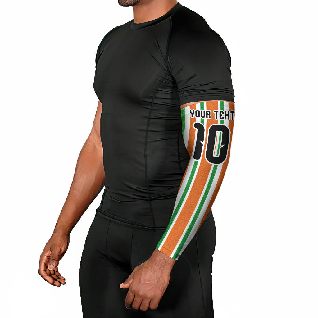 Custom Cote d'Ivoire Arm Sleeves The Elephants with African Pattern Stripes