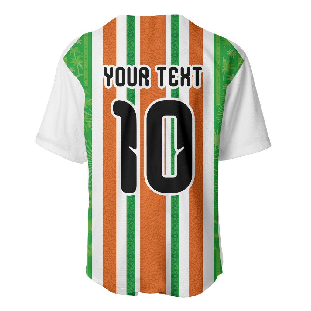 Custom Cote d'Ivoire Baseball Jersey The Elephants with African Pattern Stripes