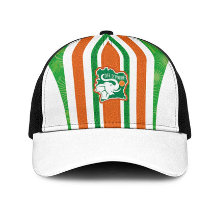 Côte d'Ivoire Baseball Net Cap The Elephants with African Pattern Stripes