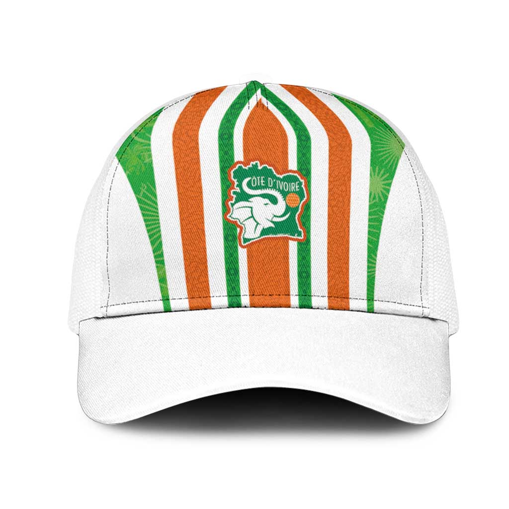 Côte d'Ivoire Baseball Net Cap The Elephants with African Pattern Stripes