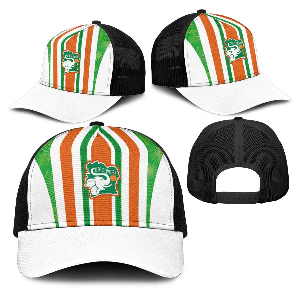 Côte d'Ivoire Baseball Net Cap The Elephants with African Pattern Stripes