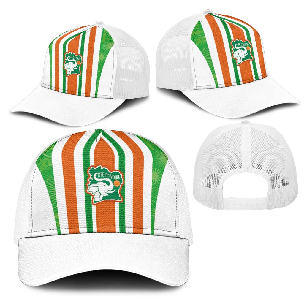 Côte d'Ivoire Baseball Net Cap The Elephants with African Pattern Stripes