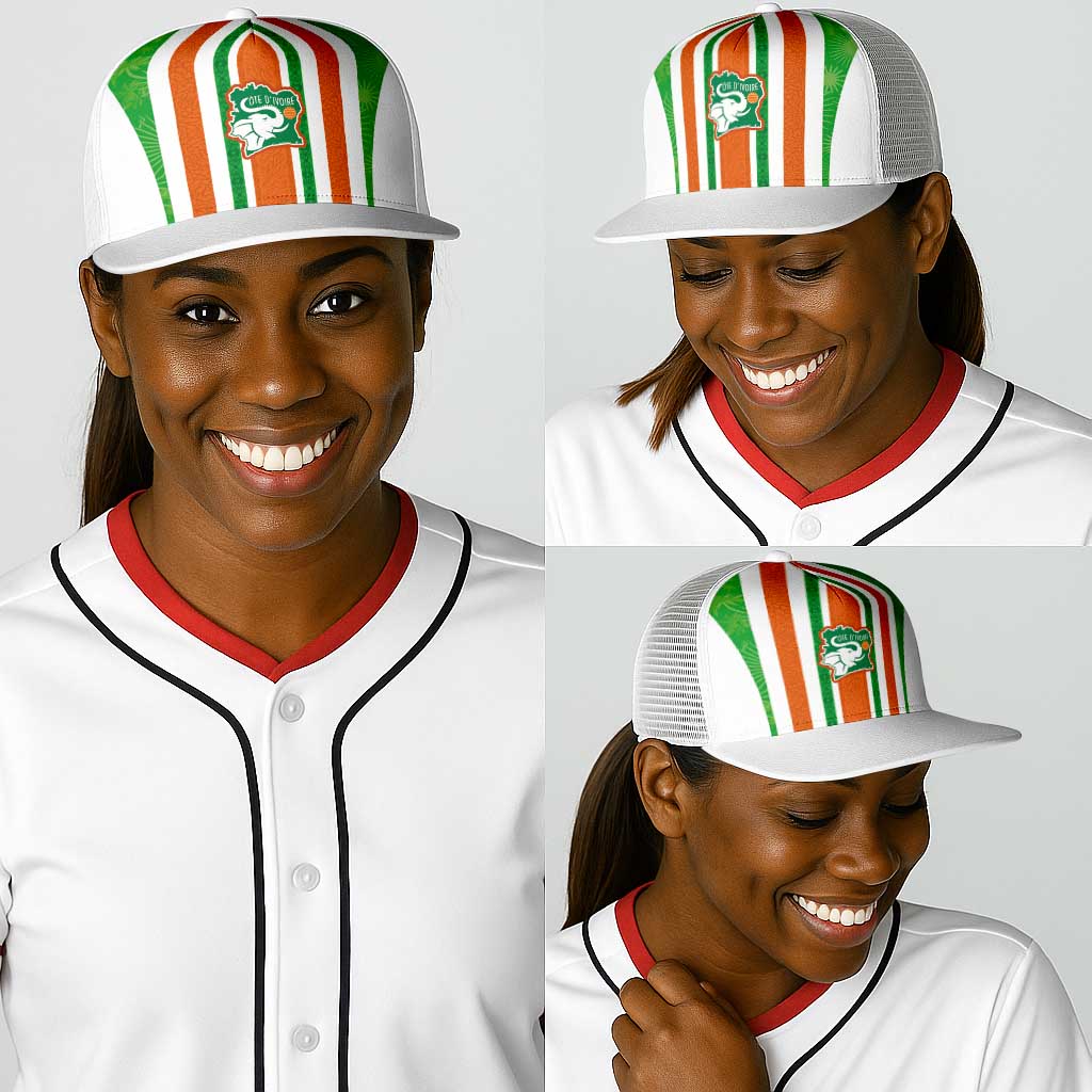 Côte d'Ivoire Baseball Net Cap The Elephants with African Pattern Stripes