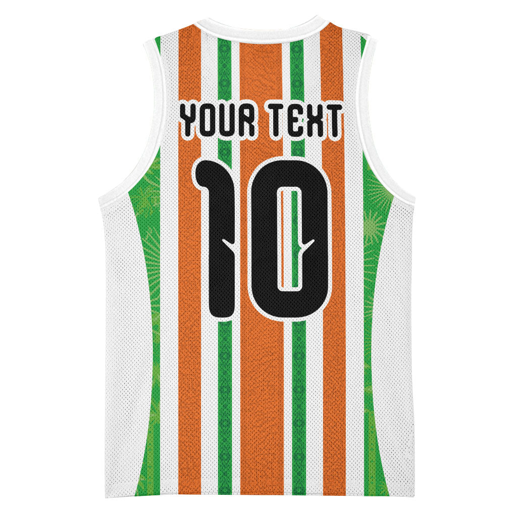 Custom Cote d'Ivoire Basketball Jersey The Elephants with African Pattern Stripes
