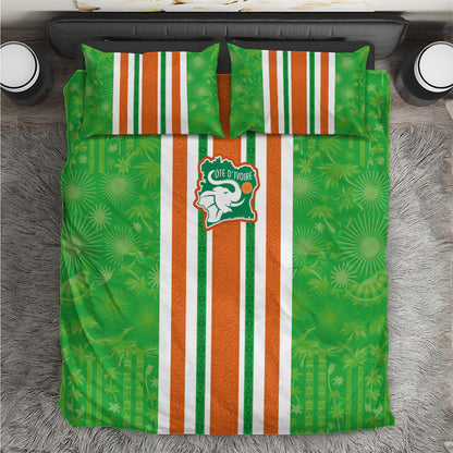 Cote d'Ivoire Bedding Set The Elephants with African Pattern Stripes