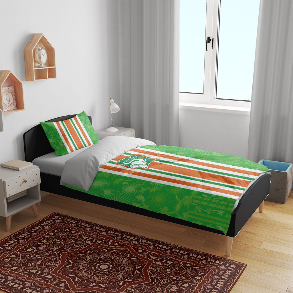 Cote d'Ivoire Bedding Set The Elephants with African Pattern Stripes