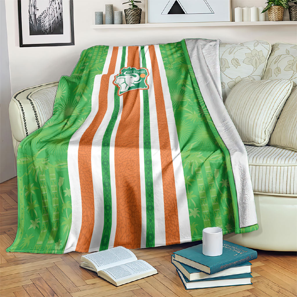 Cote d'Ivoire Blanket The Elephants with African Pattern Stripes