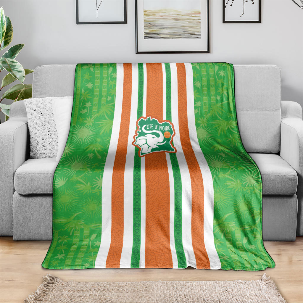 Cote d'Ivoire Blanket The Elephants with African Pattern Stripes