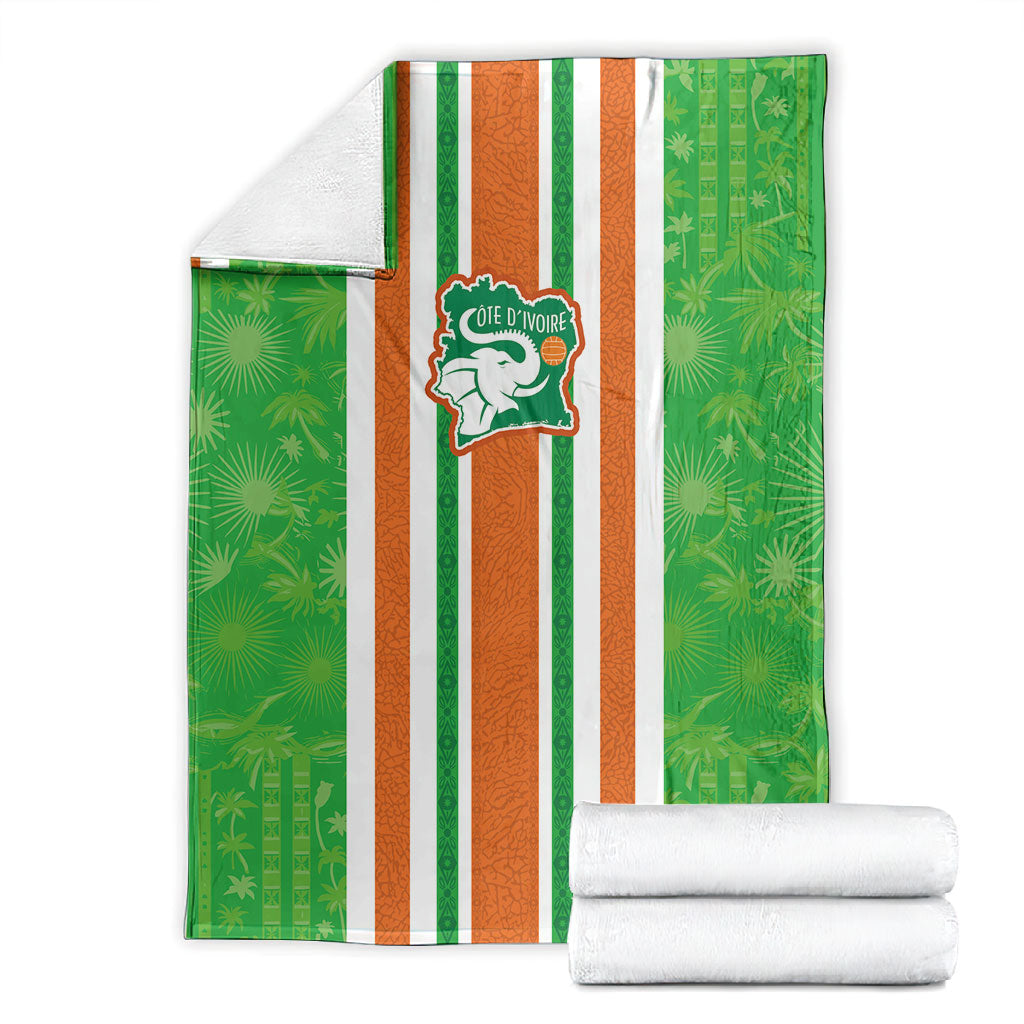 Cote d'Ivoire Blanket The Elephants with African Pattern Stripes