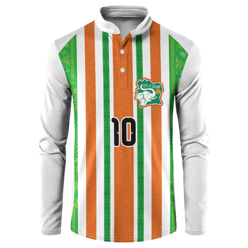 Custom Cote d'Ivoire Button Sweatshirt The Elephants with African Pattern Stripes