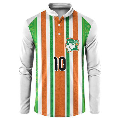 Custom Cote d'Ivoire Button Sweatshirt The Elephants with African Pattern Stripes