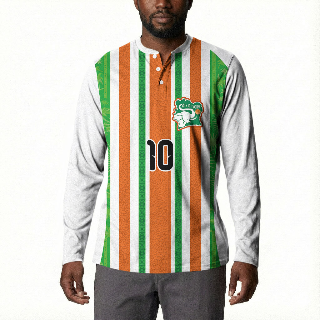 Custom Cote d'Ivoire Button Sweatshirt The Elephants with African Pattern Stripes