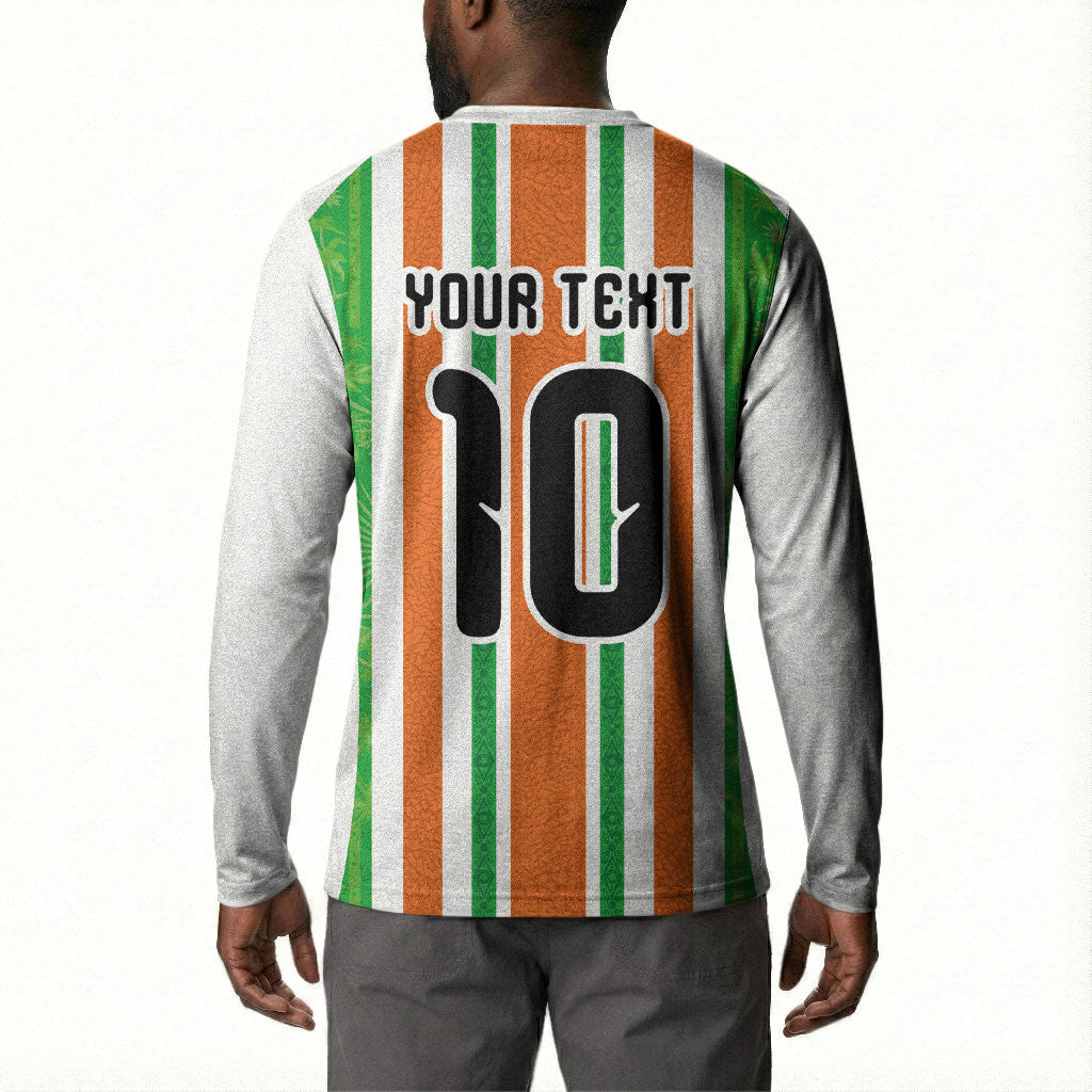 Custom Cote d'Ivoire Button Sweatshirt The Elephants with African Pattern Stripes