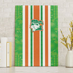 Cote d'Ivoire Canvas Wall Art The Elephants with African Pattern Stripes