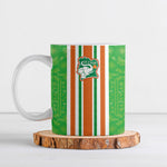 Custom Cote d'Ivoire Ceramic Mug The Elephants with African Pattern Stripes