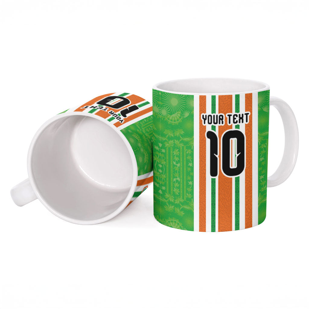 Custom Cote d'Ivoire Ceramic Mug The Elephants with African Pattern Stripes