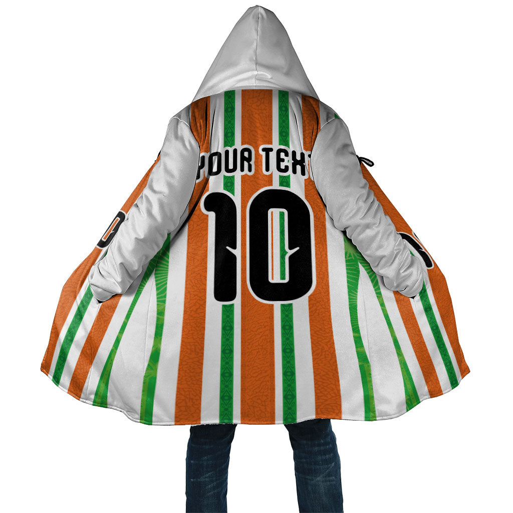Custom Cote d'Ivoire Cloak The Elephants with African Pattern Stripes