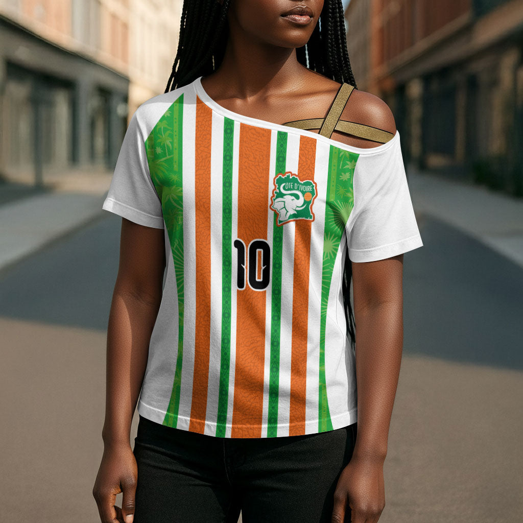 Custom Cote d'Ivoire Cross Shoulder Shirt The Elephants with African Pattern Stripes