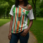 Custom Cote d'Ivoire Cross Shoulder Shirt The Elephants with African Pattern Stripes